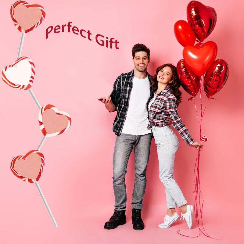 Fruidles Valentine's Red and White Swirl Heart Lollipops (24-Pack) - Image 5
